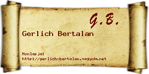 Gerlich Bertalan névjegykártya